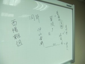 講課完畢後的白板