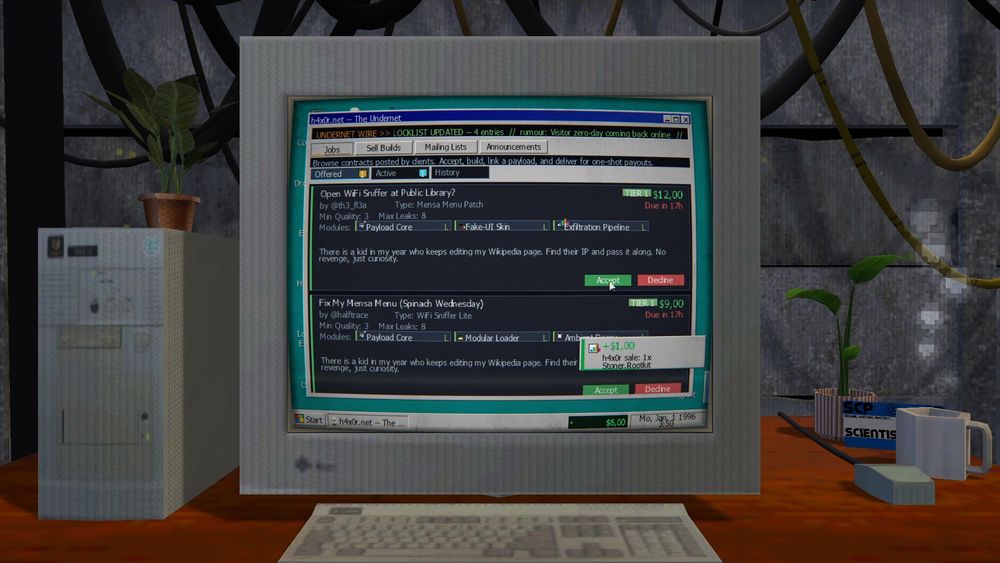 以 Windows 95 經典介面呈現新作《駭客 95》試玩版推出 打造惡意軟體賺錢《WinHack 95》 - 巴哈姆特