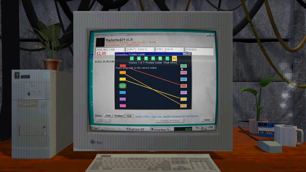以 Windows 95 經典介面呈現新作《駭客 95》試玩版推出 打造惡意軟體賺錢《WinHack 95》 - 巴哈姆特