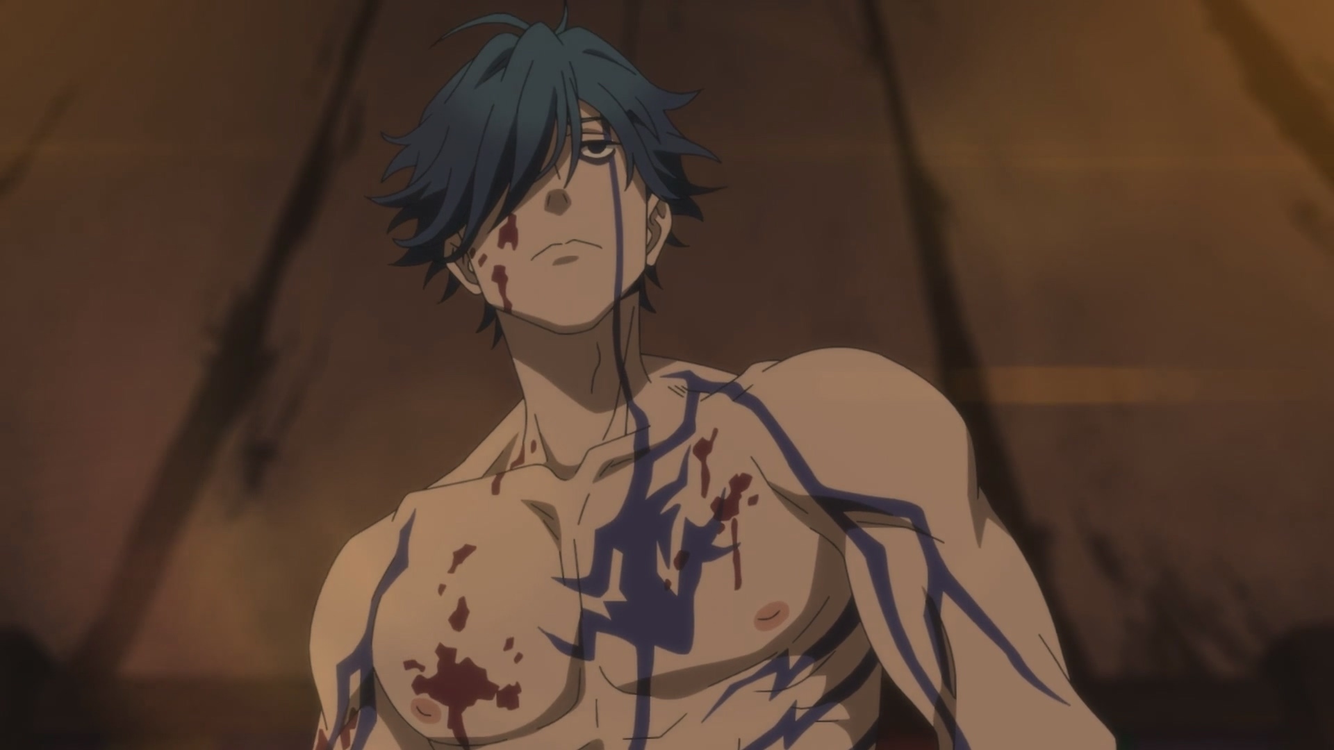 在馬戲團中,作為「妖鬼殺手」與各種妖怪戰鬥作為演出的真打津軽(CV:八代拓),但其實他待在馬戲團還有其他的目的… image