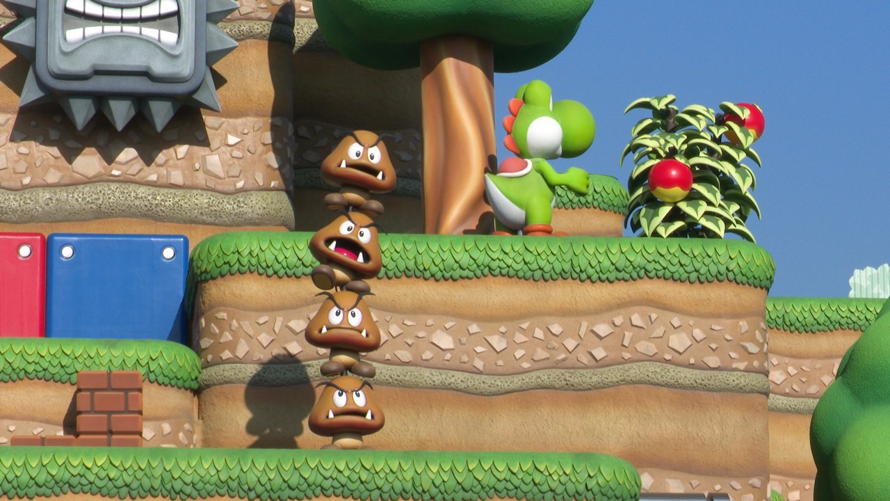 耀西、栗寶寶、吞食花等角色的動作彷彿從遊戲中直接搬過來一般 image