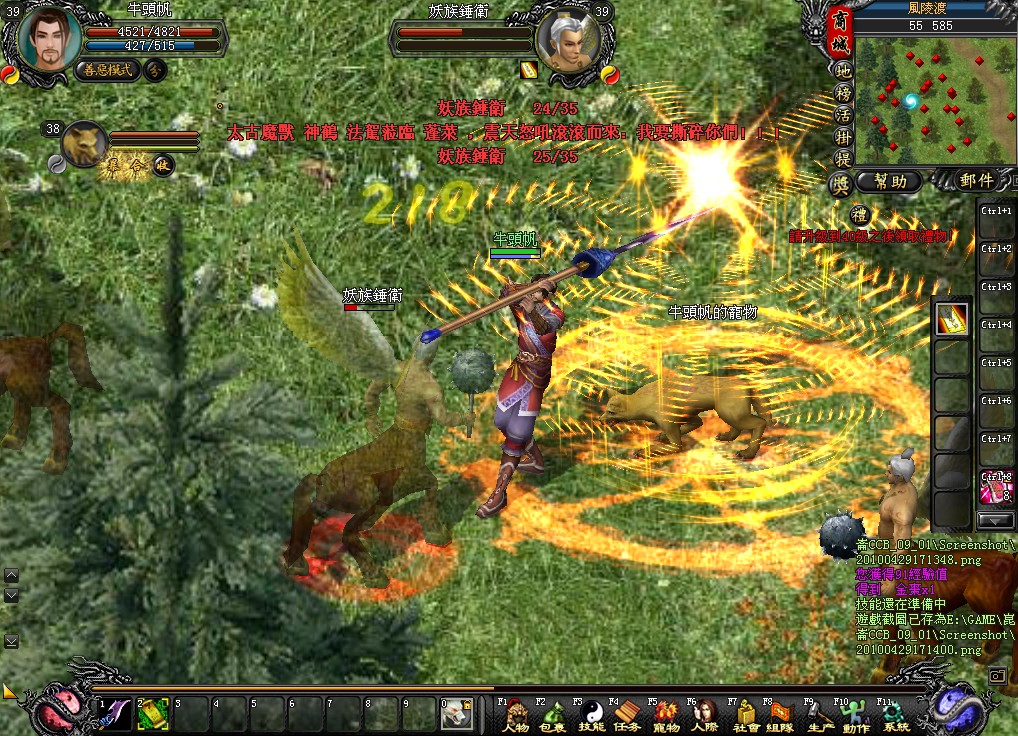 攻擊型會火符咒的寵物