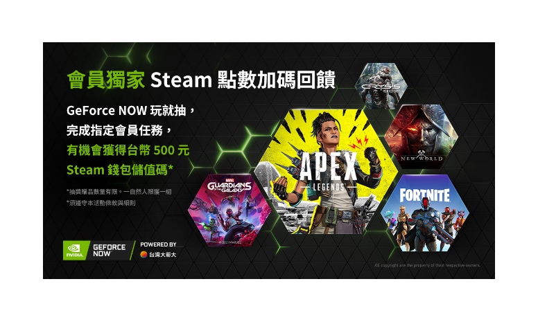 勇者福利社 Geforce Now首次申辦白金方案前30天免費 完成任務抽台幣500 元steam 錢包儲值碼 巴哈姆特