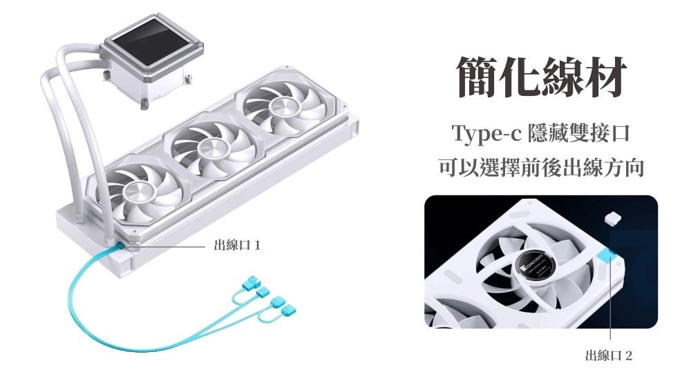 喬思伯 TX360 液晶水冷散熱器 具有「磁吸彈針冷頭」、「隱藏雙接口」配合整線 - 巴哈姆特