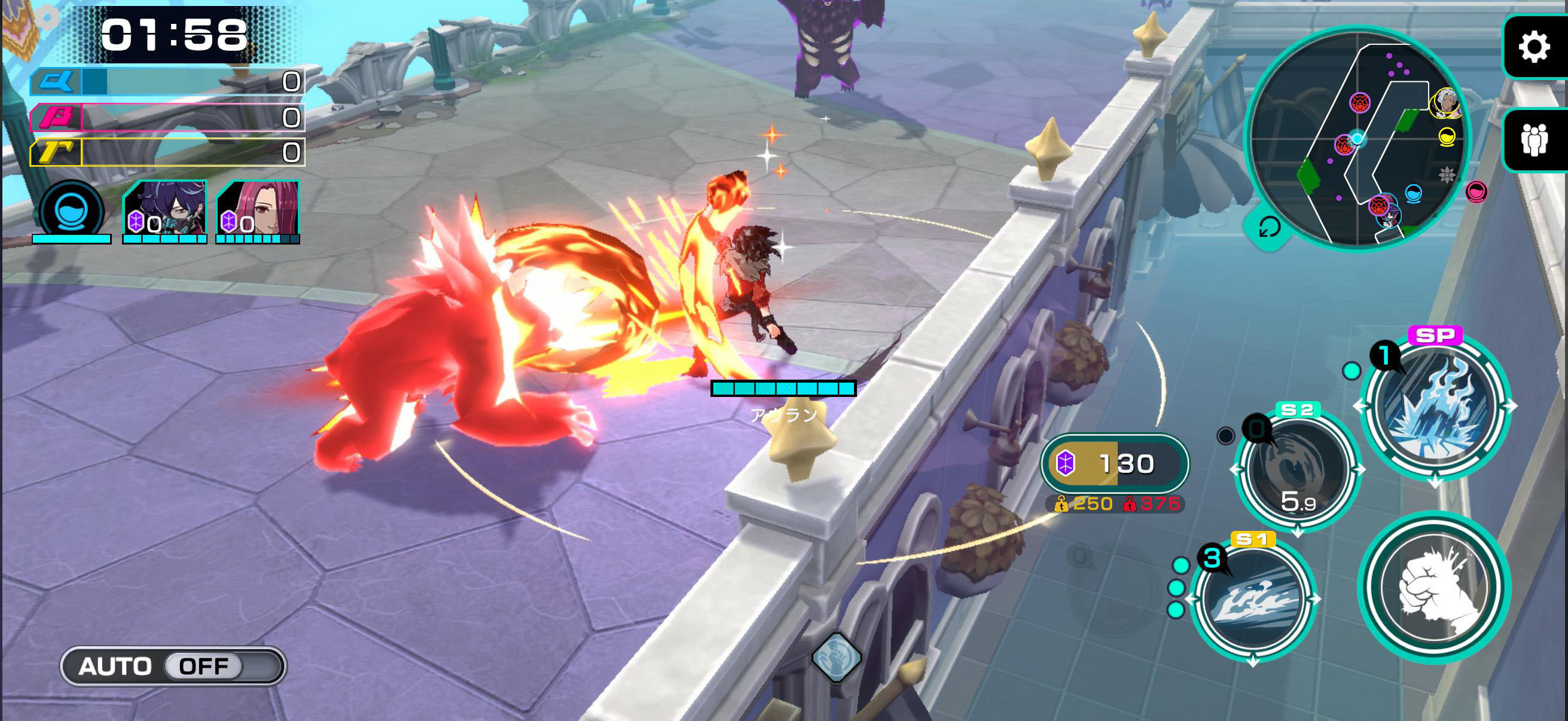 多名角色在場上展開激烈對戰