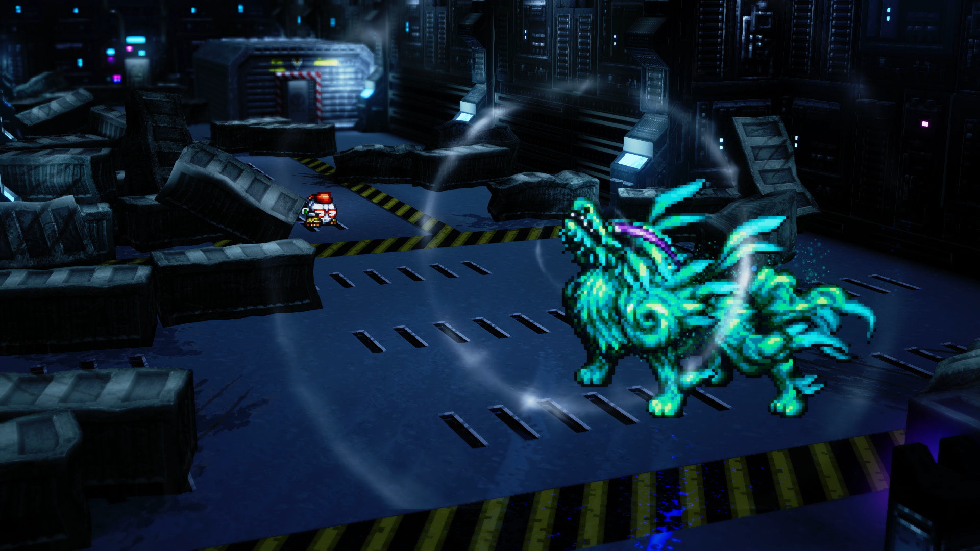 在一連串變故之下,「貝希摩斯」從籠子裡逃了出來, 並在太空船內徘徊......如果受到牠的攻擊,即使全副武裝也會立即沒命。 image