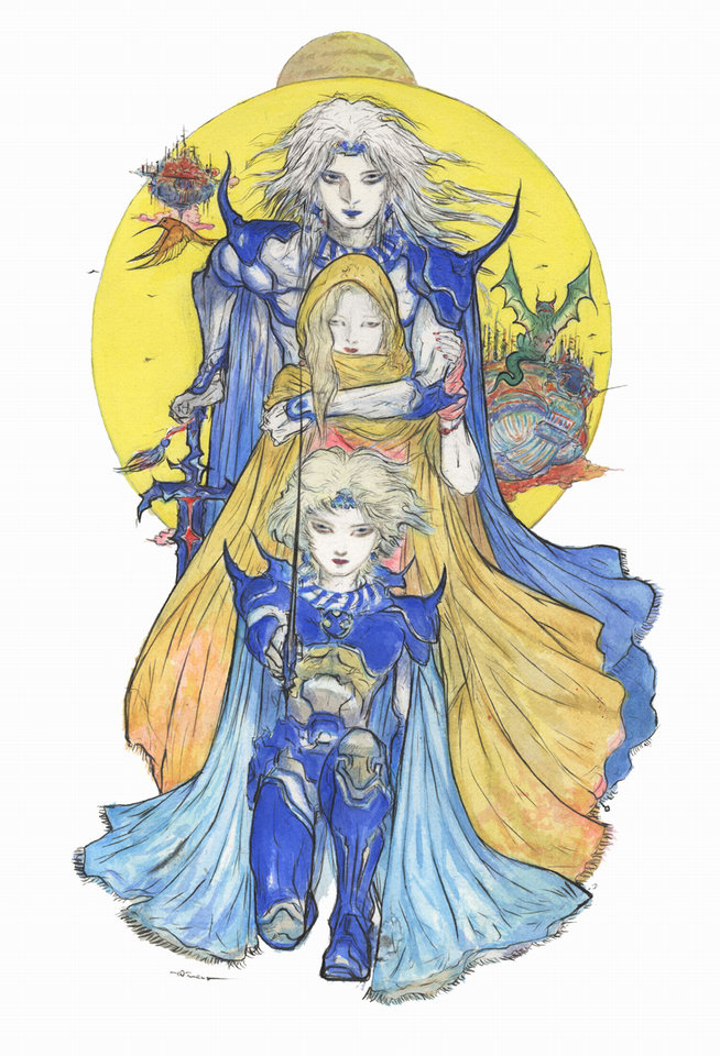 塞希爾、羅莎與塞爾多亞(by 天野喜孝)