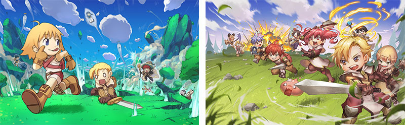 遊戲早期的概念美術圖,展示了遊戲場景及 UI 等元素 image