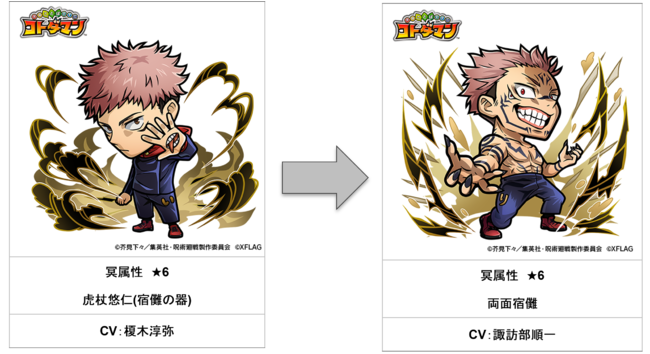合作發布角色「★6 虎杖悠仁(宿儺的容器)」的培育過程 image
