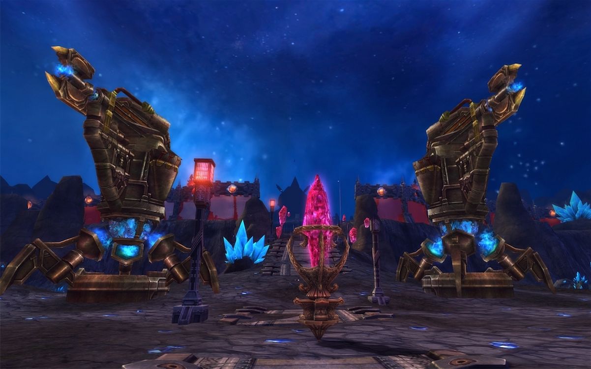 雙方基地前都有著威力驚人的防禦砲塔