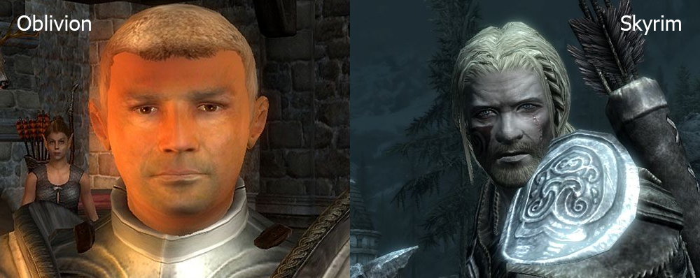 左圖為《上古卷軸 4》,右圖為《上古卷軸 5:無界天際》