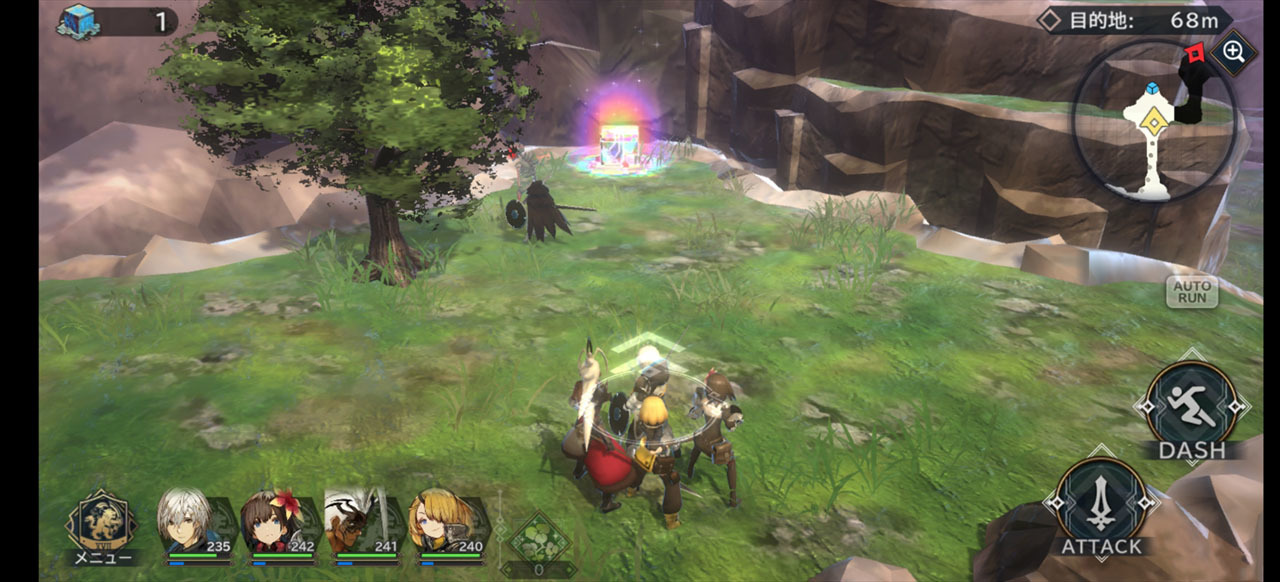 關卡給人的感覺,大概是 1 個地下城=相當數 Wave 的戰鬥+收集要素。隊伍的體力在 1 場戰鬥後不會自動回復,在過關以前都會保持原血量。回復體力的關鍵道具薬草無法帶到下個階層,在移動到下個地區以前用掉吧 image