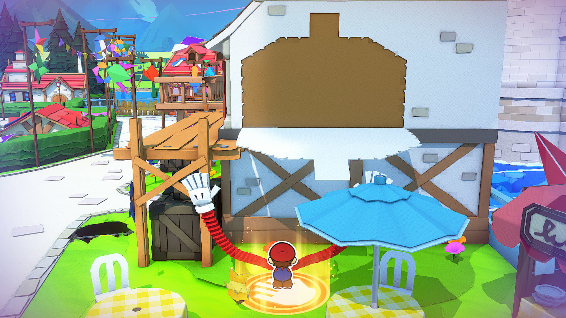 用神祇之手抓住覺得可疑的地方,傾斜控制器就能把牆壁拉來,找到新的立足點 image