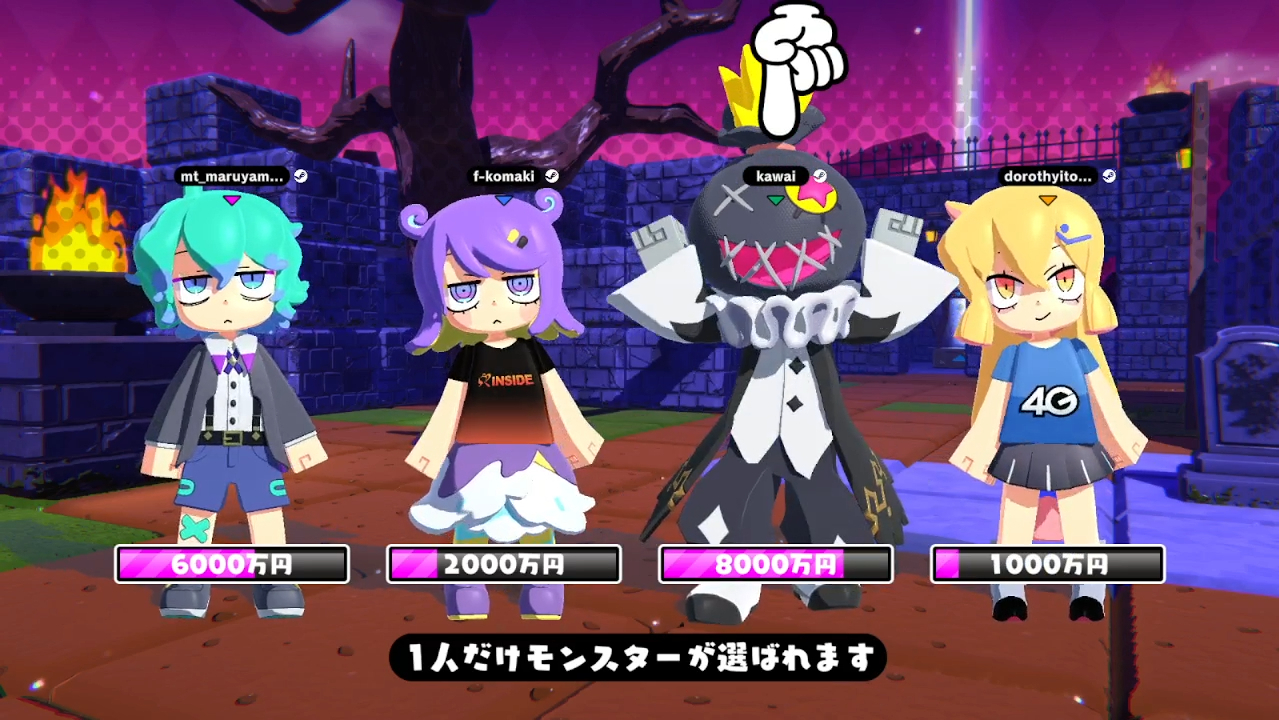 扮演怪物方的玩家,是從每個關卡的參加者之中隨機選出的 image