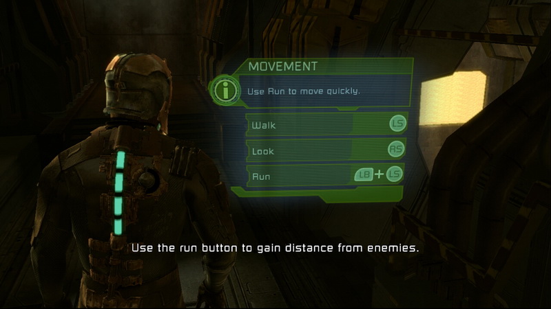 遊戲採用立體的訊息及操控界面,顯得相當具有科技感;<br>而畫面上也沒有任何 HUD 存在,生命值顯示在玩家的防護裝(RIG)背後