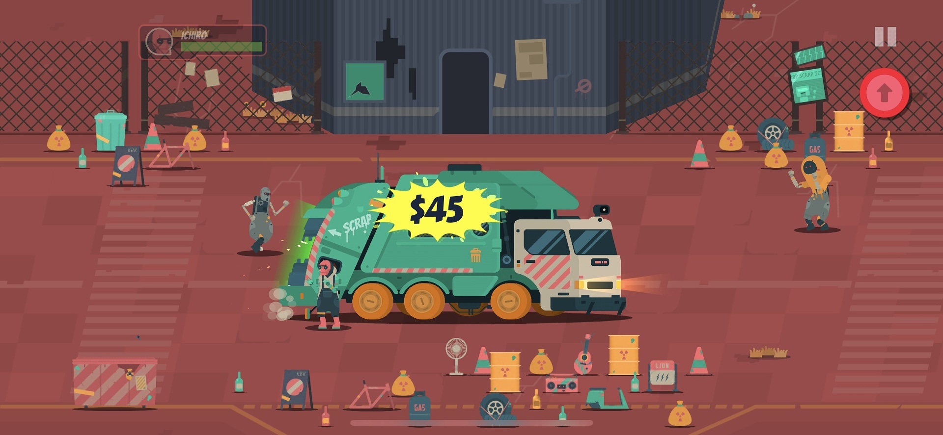 通常角色的移動速度比一般的機器人還快,有時可以採用閃躲的方式快速累積收入 image