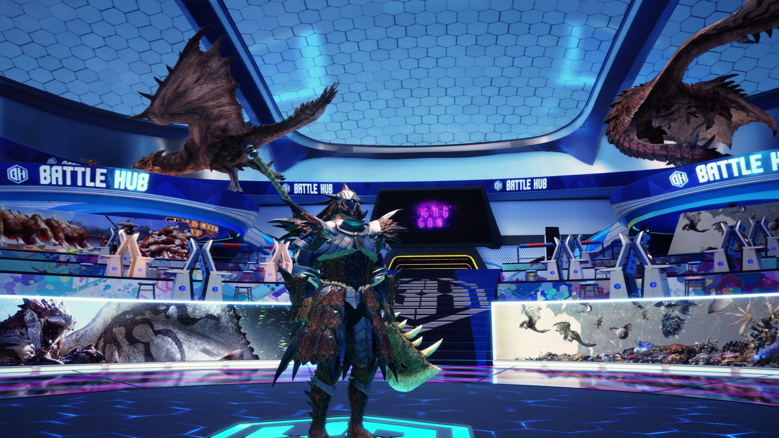 活動期間,對戰大堂更會換上《魔物獵人》專用的裝潢及 BGM 喔! image