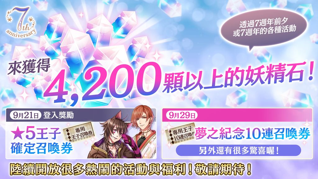 《夢 100》繁中版開啟 7 周年紀念「All Smiles－妳的笑容就是我的夢想」系列活動《夢王国と眠れる100人の王子様》