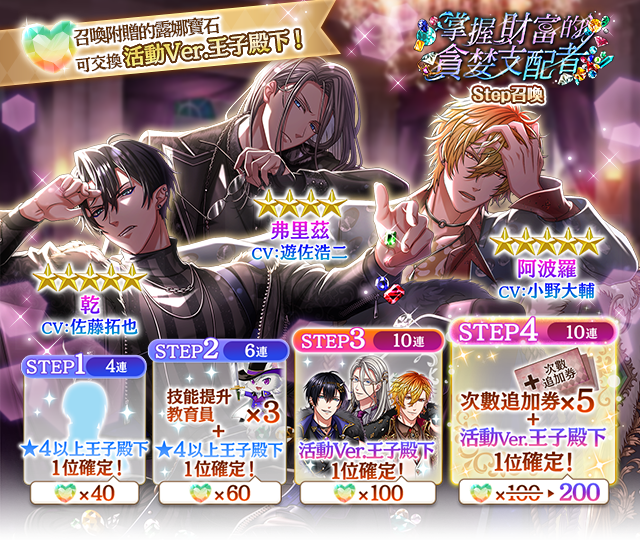 《夢王國與沉睡中的 100 位王子殿下》開放全新活動「掌握財富的貪婪支配者」