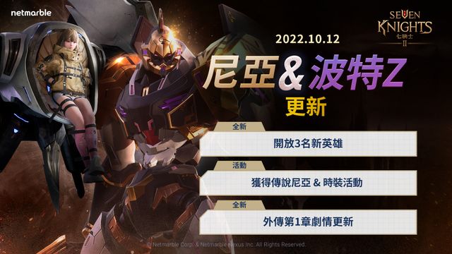 《七騎士 2》推出最新更新  加入 3 名全新英雄角色、限時特別活動與獎勵等內容《Seven Knights 2》
