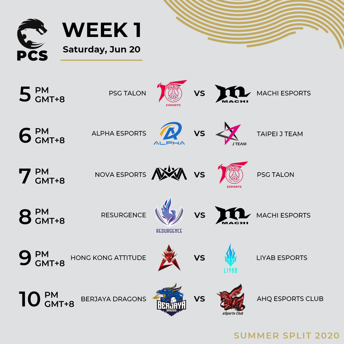 夏季例行賽首週賽程 image