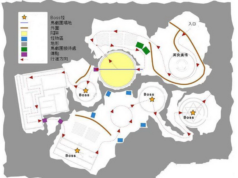 克羅修馬戲團路線圖