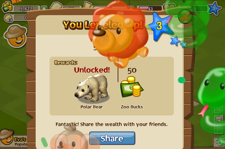 升級時出現的可愛動物泡泡