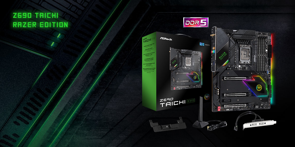 華擎推出ASRock Z690 Taichi Razer Edition 結合Chroma RGB 燈光效果