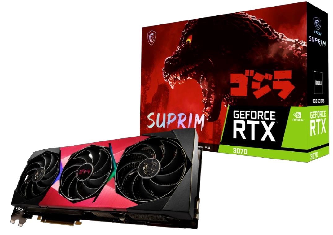 MSI 與《哥吉拉》聯名顯卡GeForce RTX 3070 SUPRIM 8G LHR 限量一千組
