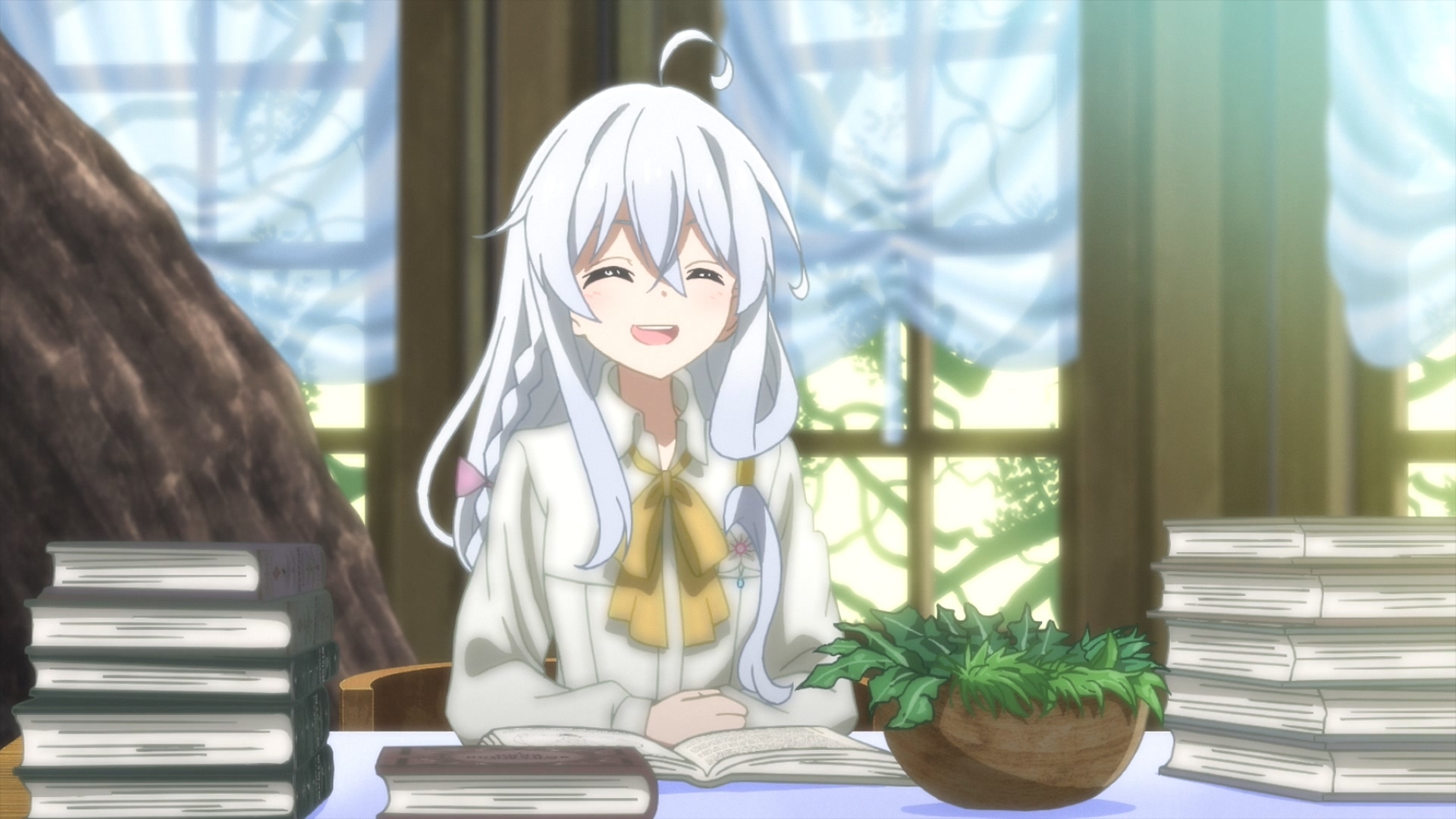 第二天,因為覺得幫老師準備早餐很麻煩,於是芙蘭的早餐變成了一盆雜草...話說這盆雜草作畫依然頗用心的(汗)。 image