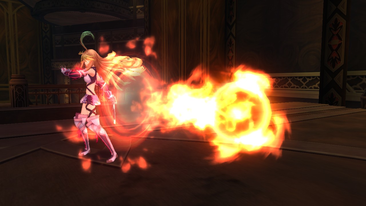 長壓術按鈕則會詠唱後發動「精靈魔法」火焰球