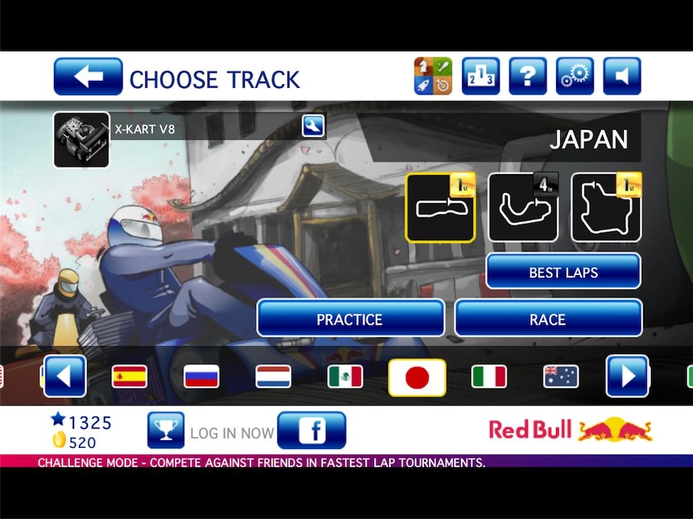 每個賽道比賽後會將名次標記在小地圖上