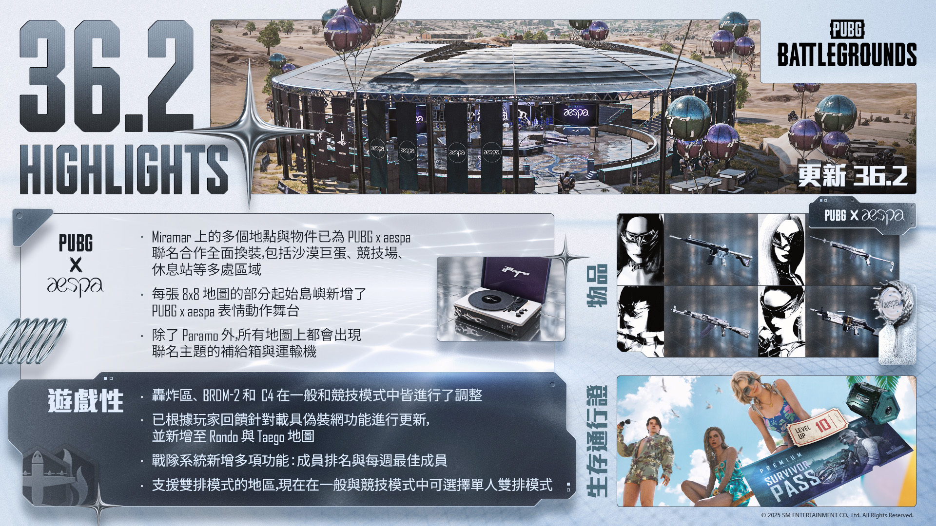 絕地求生》36.2 更新版本上線女團aespa 正式登陸絕地戰場《PUBG