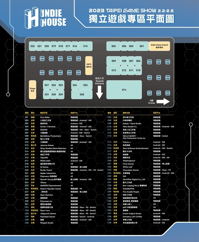 台北电玩展公开 Indie House 独立游戏专区平面图 玩家区首度设立开发者专属舞台插图2