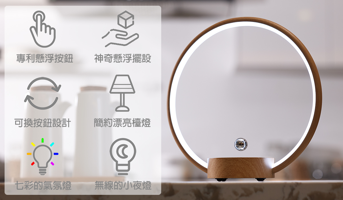 勇者福利社- 【Circlo 全球首創懸浮按鈕檯燈】 高科技磁懸浮按鈕設計| 七彩多變氣氛燈| 無線懸浮小夜燈| 可換的懸浮按鈕- 巴哈姆特