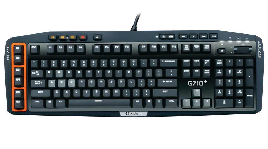 罗技首款机械式键盘 g710  采用高效能,低噪音的机械按键.