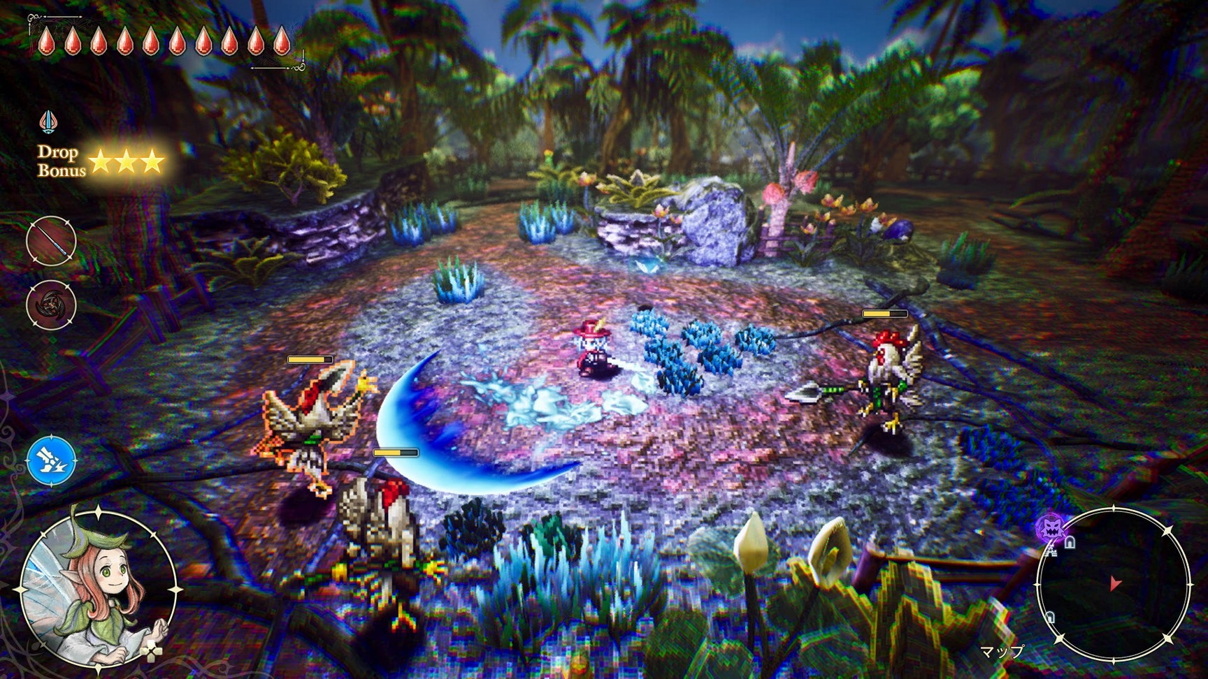 劍的揮動速度快,還有左右的攻擊判定,是很好用的武器。長按攻擊按鈕就能釋放必殺技「斬擊」! image