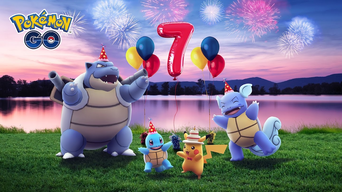 Pokemon Go》即将迎来7 周年纪念日!戴着派对帽的卡咪龟/ 水箭龟首度登场!