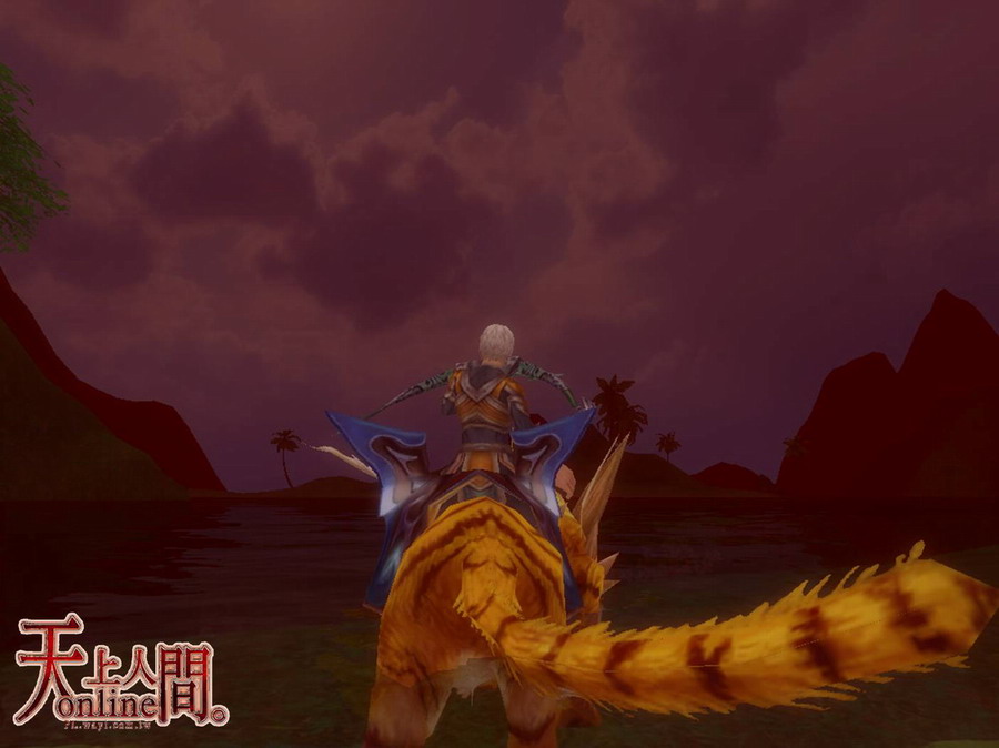 隨著夜幕低垂,遊戲場景轉為昏暗