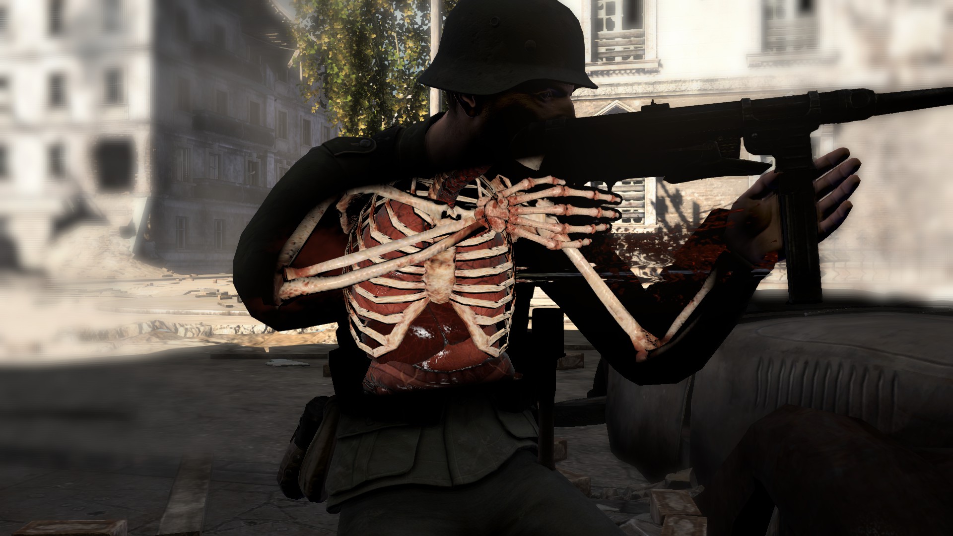 內臟涵蓋的範圍看似很大,但是有哪個敵人會蠢到站在原地讓你射呢?