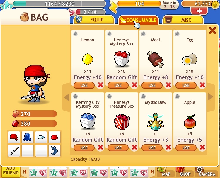 點一下道具圖左上方的星號就可以設定成熱鍵