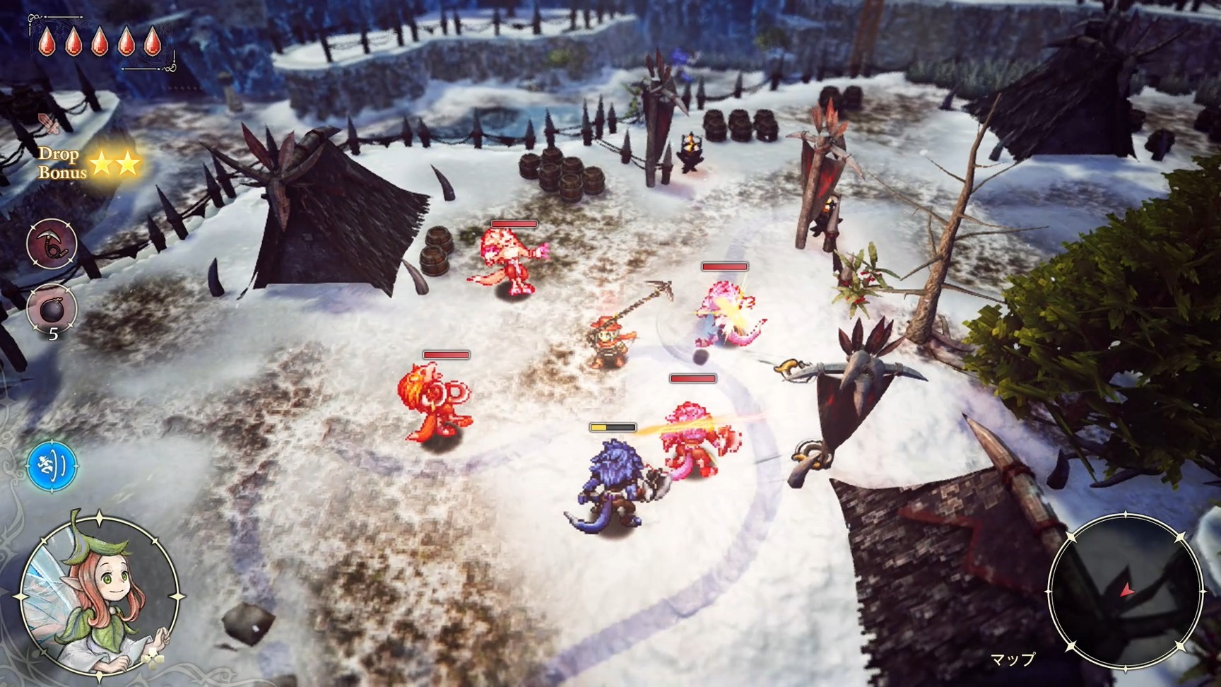 鎖鎌是可以對艾略特周圍造成範圍攻擊也兼具遠程攻擊能力的奇妙武器。必殺技擊中敵人時,還能將遠處的敵人拉至附近 image