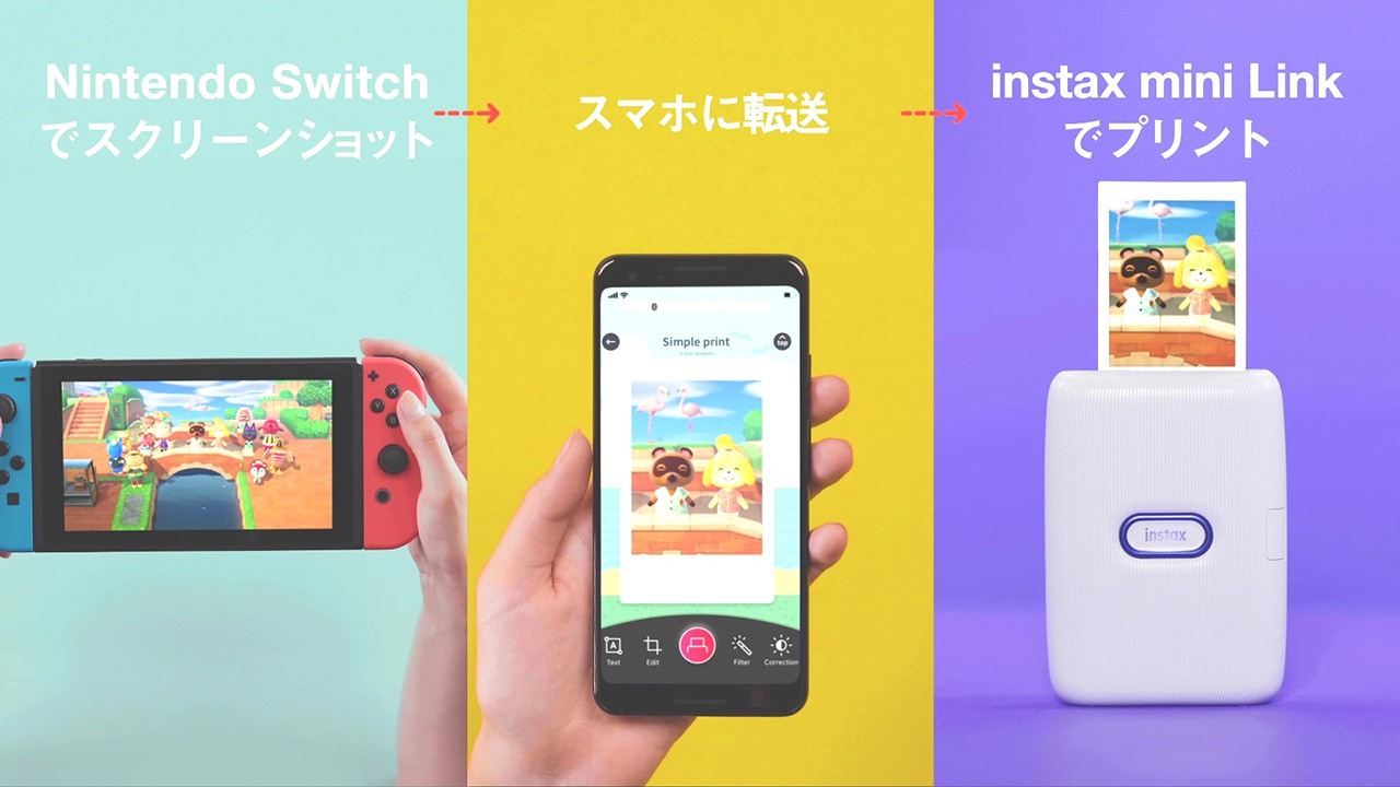 Switch 截圖隨身印！任天堂與手機印相機instax mini Link 合作打造專屬