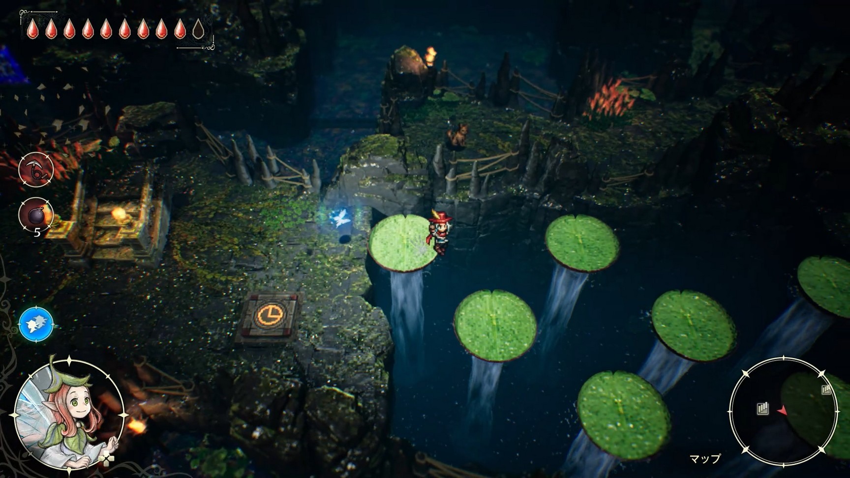 在遇到不相連的地形和貼地的攻擊時,可以藉由跳躍越過 image