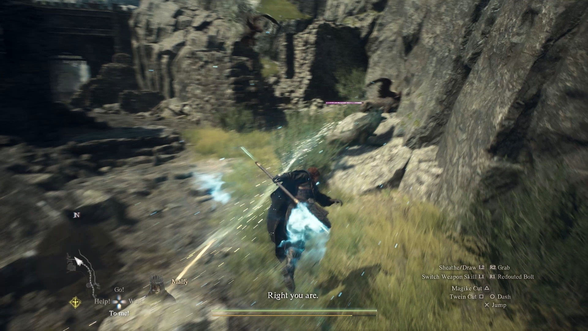 以「封印的魔彈」命中鳥身女妖,再以追加輸入的「剎那追擊」傳送過去。一瞬間就可以接近貼近到身邊 image