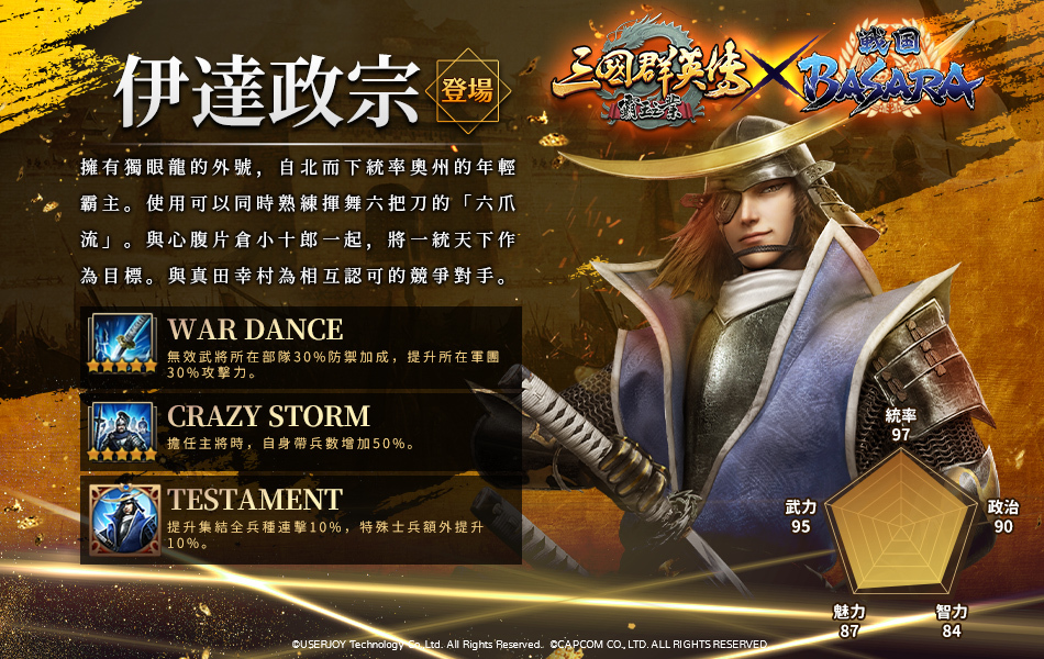 三國群英傳 霸王之業 X 戰國basara 合作武將 伊達政宗 參戰 巴哈姆特