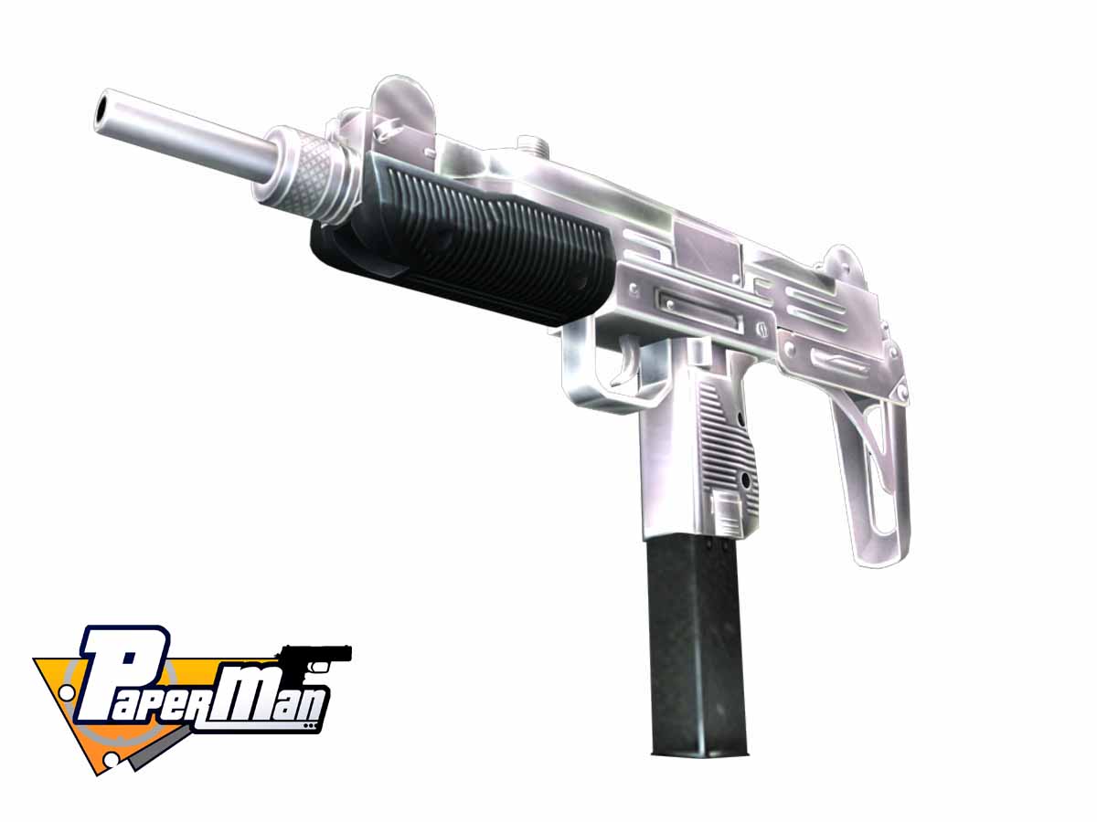 炫麗銀色烏茲衝鋒槍上架