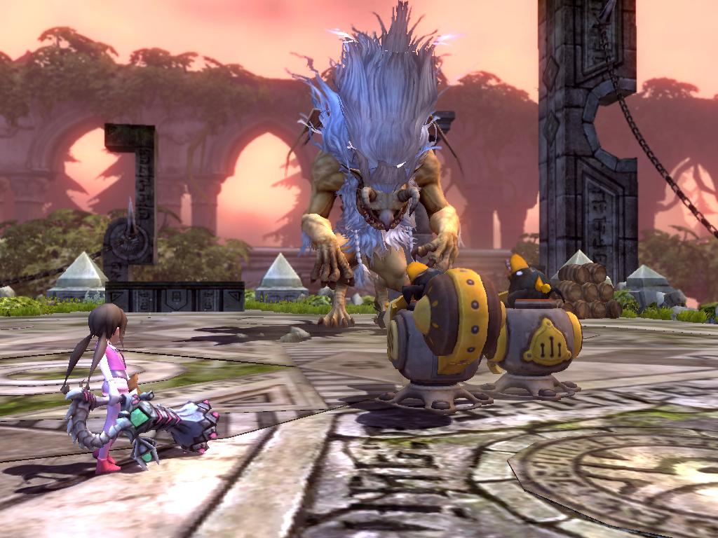 與機甲軍團合力打敗怪物