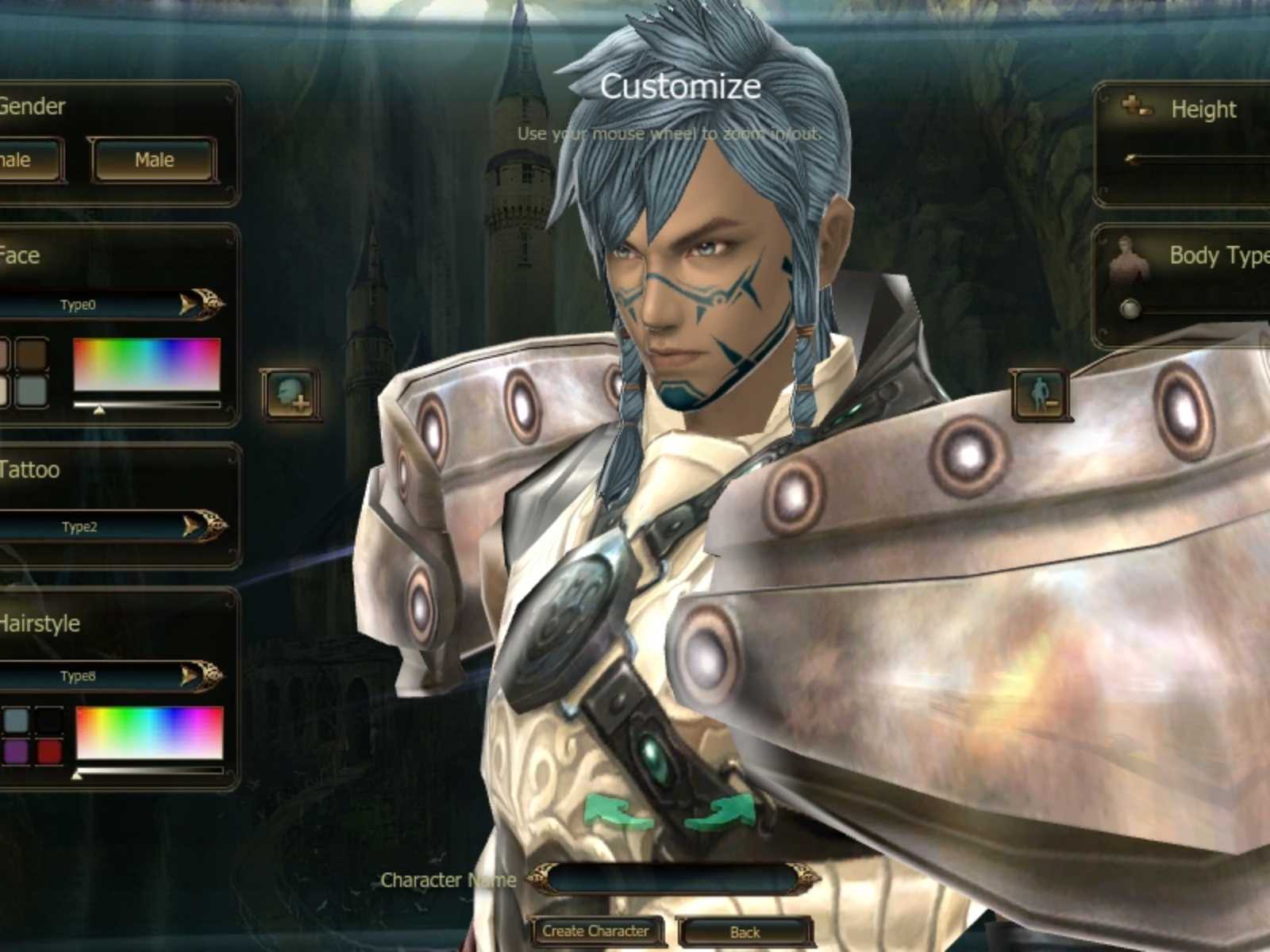 髮色、膚色都可以直接從色盤上選擇