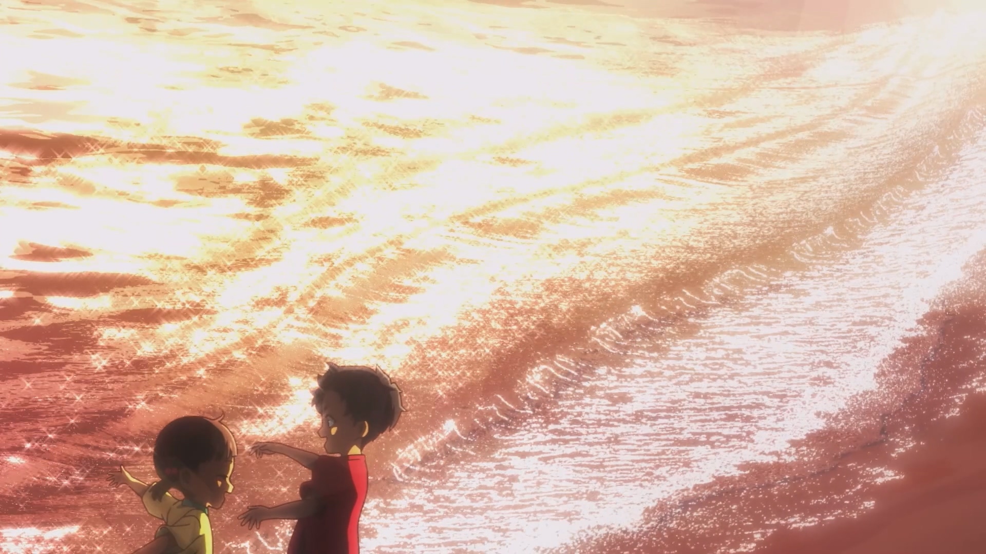 夕陽照耀的海邊、人們的穿著打扮,營造出了沖繩當地的氣氛。 image